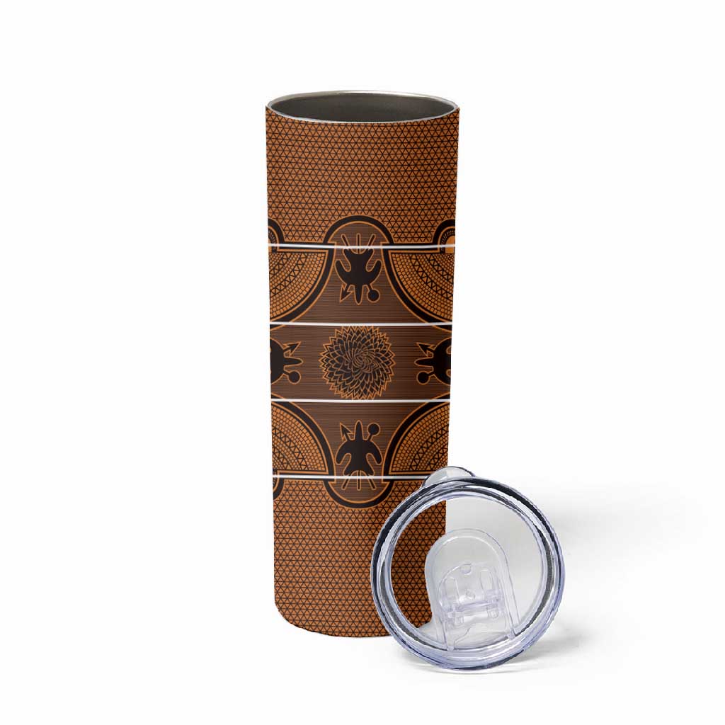 Basotho Blanket Skinny Tumbler Lesotho Seanamarena Heritage - Orange LT15