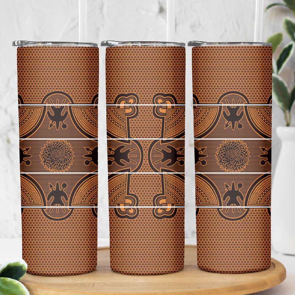 Basotho Blanket Skinny Tumbler Lesotho Seanamarena Heritage - Orange LT15
