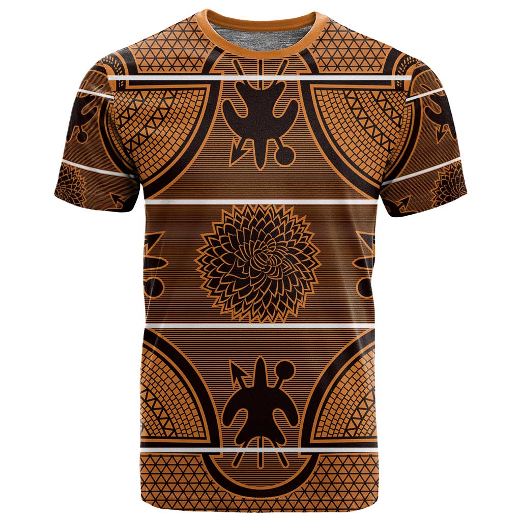 Basotho Blanket T shirt Lesotho Seanamarena Heritage - Orange LT15