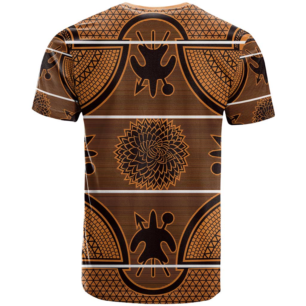 Basotho Blanket T shirt Lesotho Seanamarena Heritage - Orange LT15