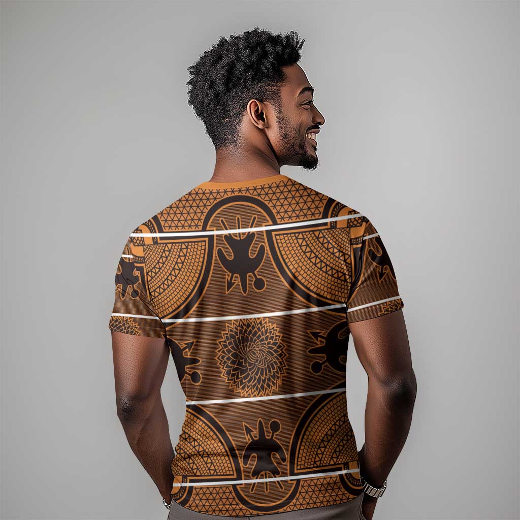 Basotho Blanket T shirt Lesotho Seanamarena Heritage - Orange LT15