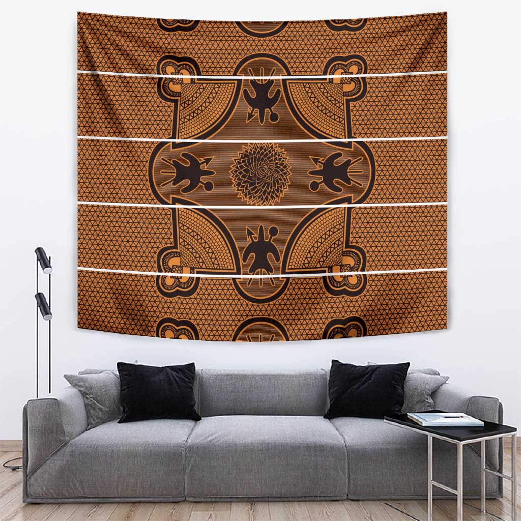 Basotho Blanket Tapestry Lesotho Seanamarena Heritage - Orange LT15