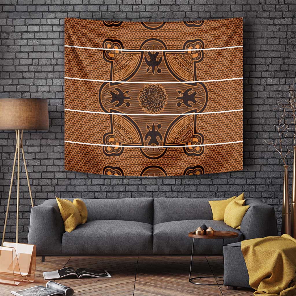Basotho Blanket Tapestry Lesotho Seanamarena Heritage - Orange LT15