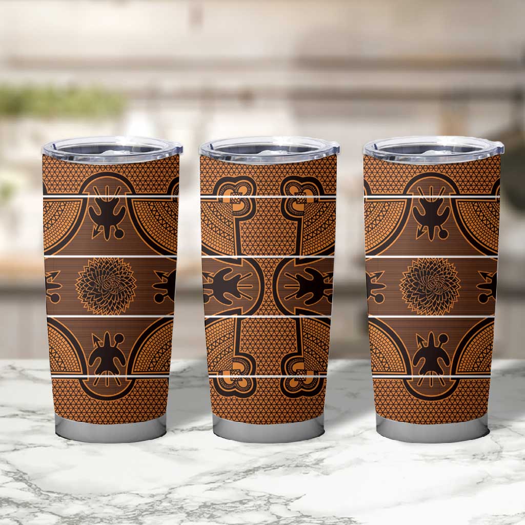 Basotho Blanket Tumbler Cup Lesotho Seanamarena Heritage - Orange LT15