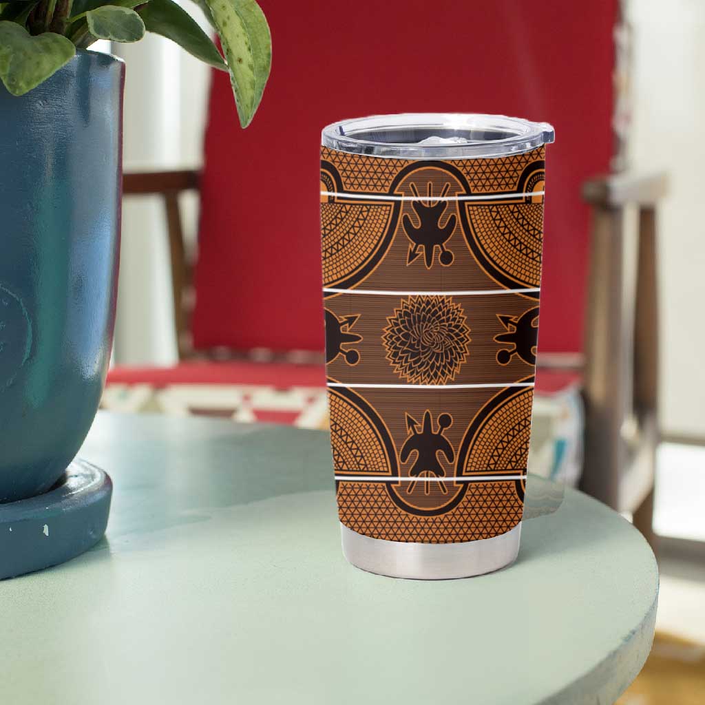 Basotho Blanket Tumbler Cup Lesotho Seanamarena Heritage - Orange LT15