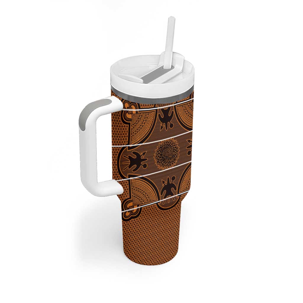 Basotho Blanket Tumbler With Handle Lesotho Seanamarena Heritage - Orange LT15