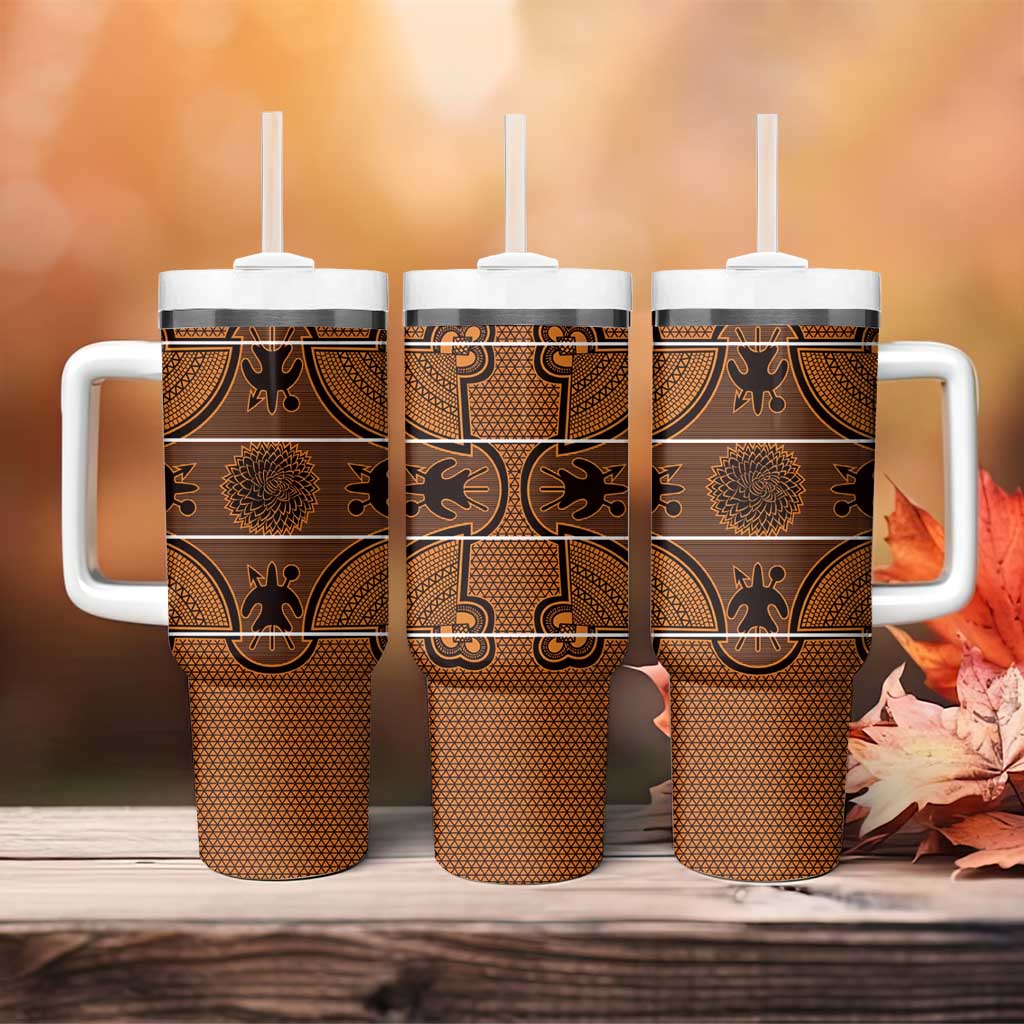 Basotho Blanket Tumbler With Handle Lesotho Seanamarena Heritage - Orange LT15