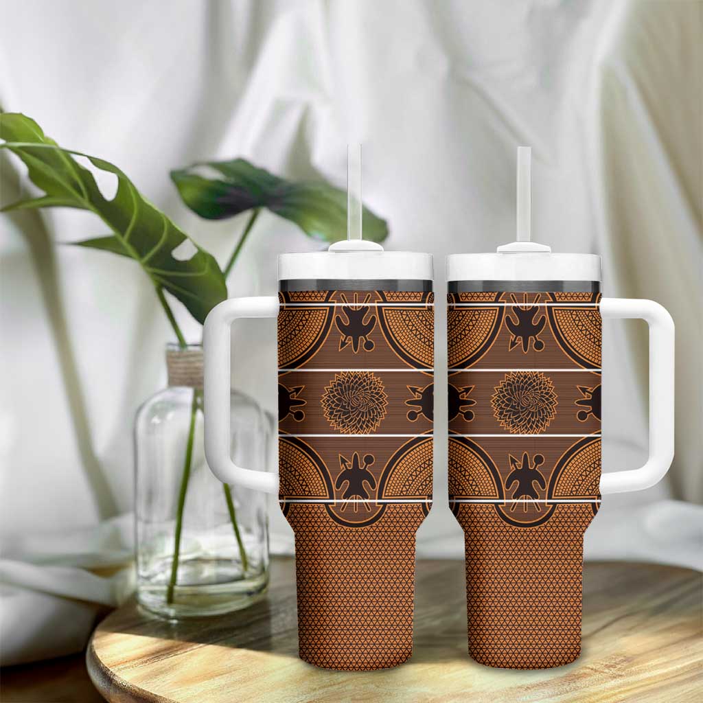 Basotho Blanket Tumbler With Handle Lesotho Seanamarena Heritage - Orange LT15