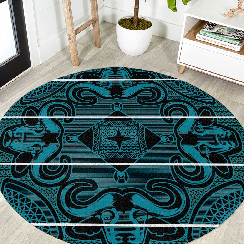 Basotho Blanket Round Carpet Lesotho Motlatsi Seanamarena Heritage - Lesotho Breeze LT15