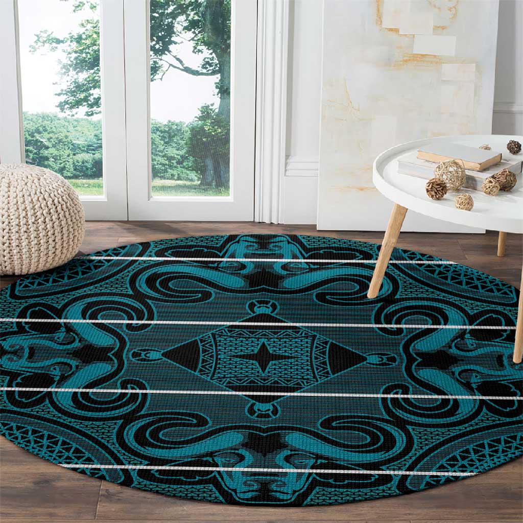 Basotho Blanket Round Carpet Lesotho Motlatsi Seanamarena Heritage - Lesotho Breeze LT15