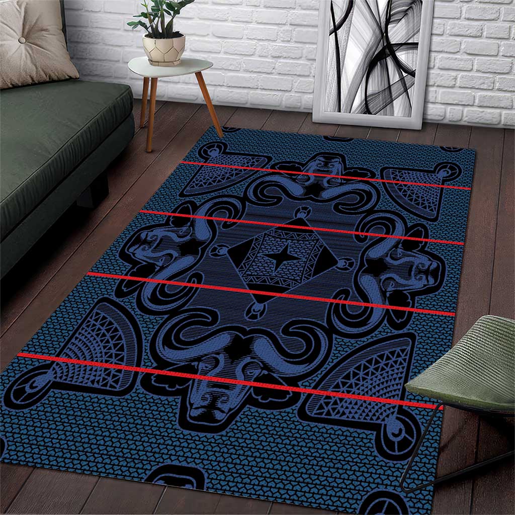 Basotho Blanket Area Rug Lesotho Motlatsi Seanamarena Heritage - Blue LT15