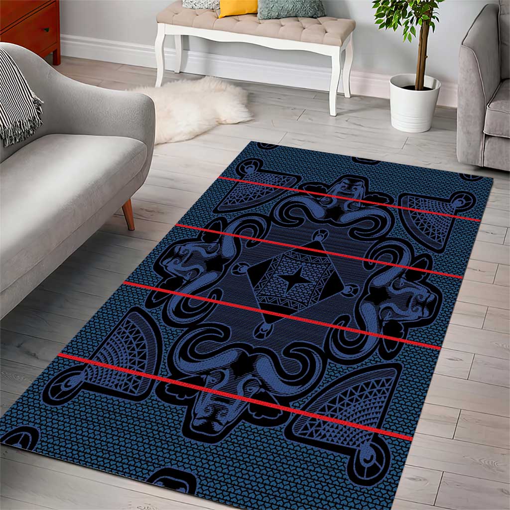 Basotho Blanket Area Rug Lesotho Motlatsi Seanamarena Heritage - Blue LT15