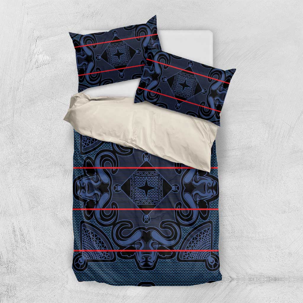 Basotho Blanket Bedding Set Lesotho Motlatsi Seanamarena Heritage - Blue LT15