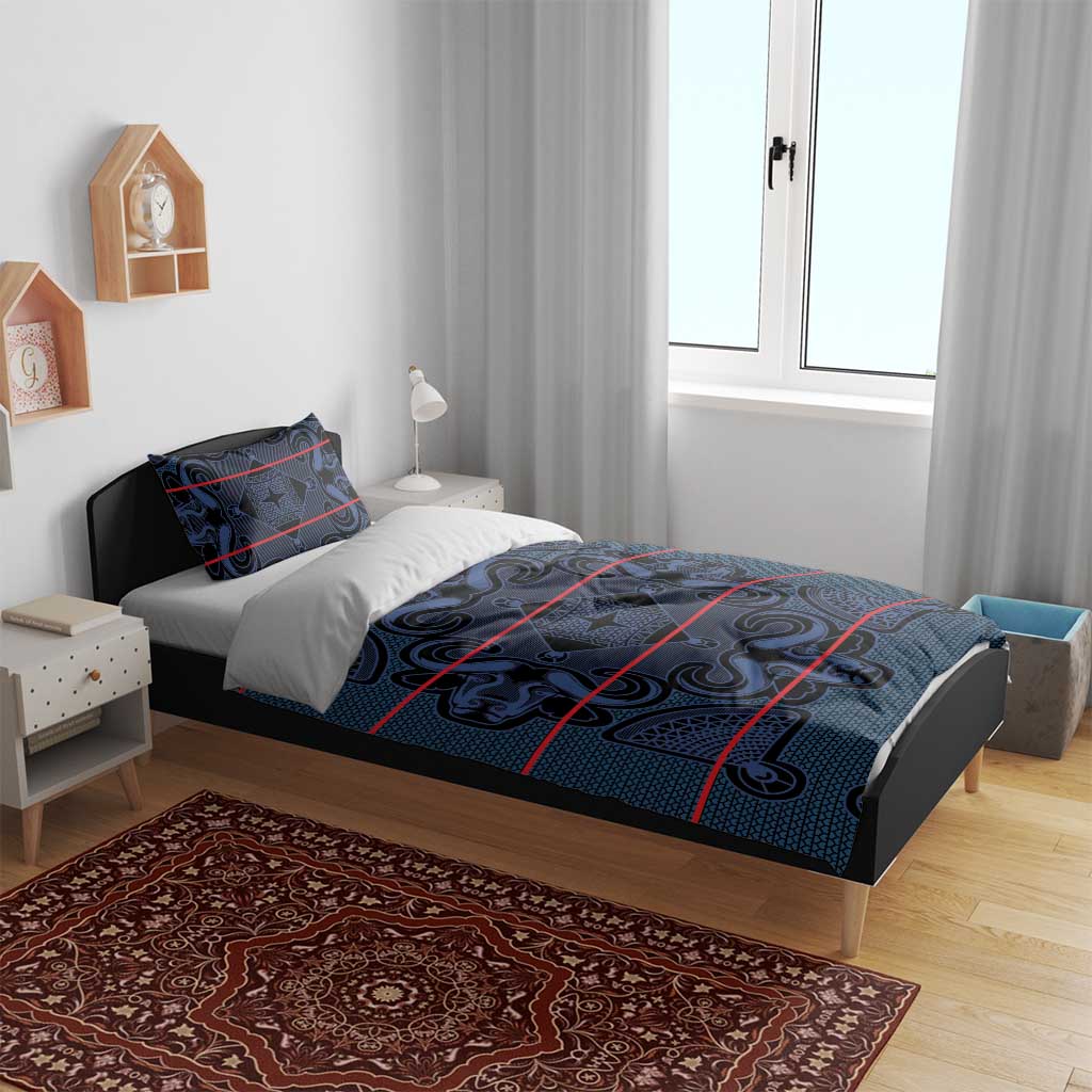 Basotho Blanket Bedding Set Lesotho Motlatsi Seanamarena Heritage - Blue LT15