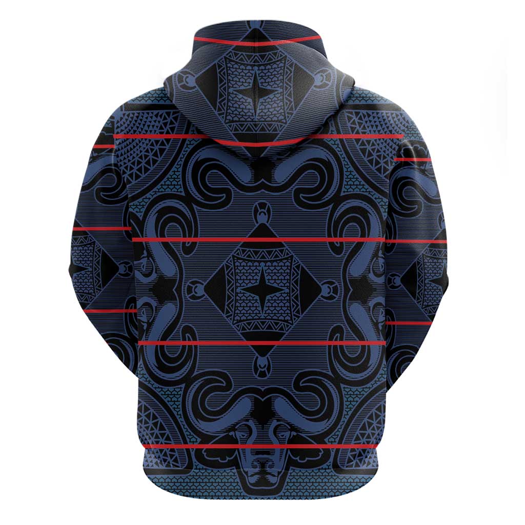 Lesotho Seanamarena - Motlatsi Hoodie Basotho Traditional Blanket Style - Blue LT15