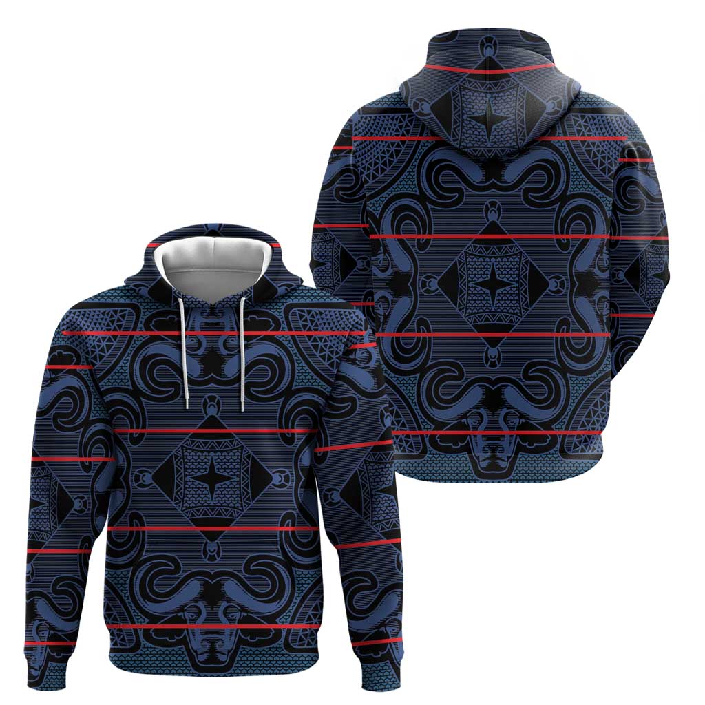 Lesotho Seanamarena - Motlatsi Hoodie Basotho Traditional Blanket Style - Blue LT15