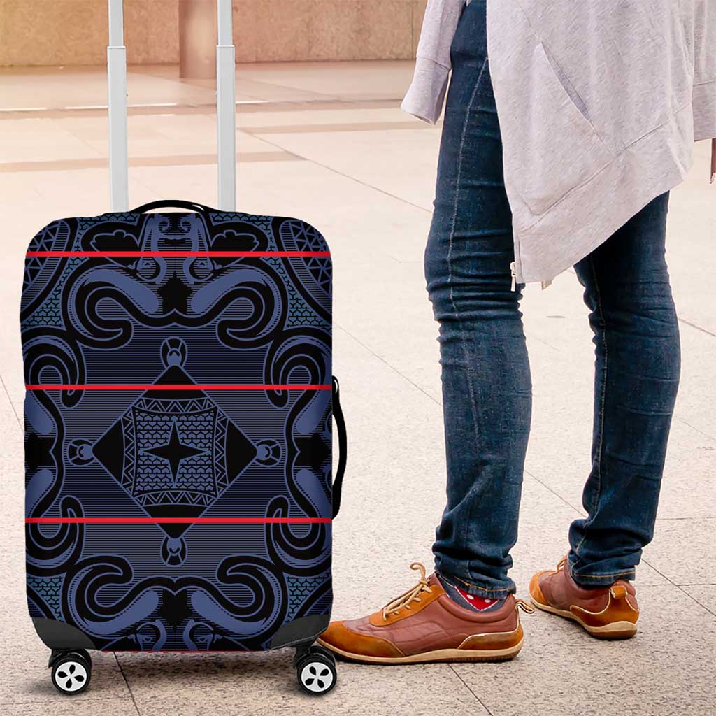 Lesotho Seanamarena - Motlatsi Luggage Cover Basotho Traditional Blanket Style - Blue LT15