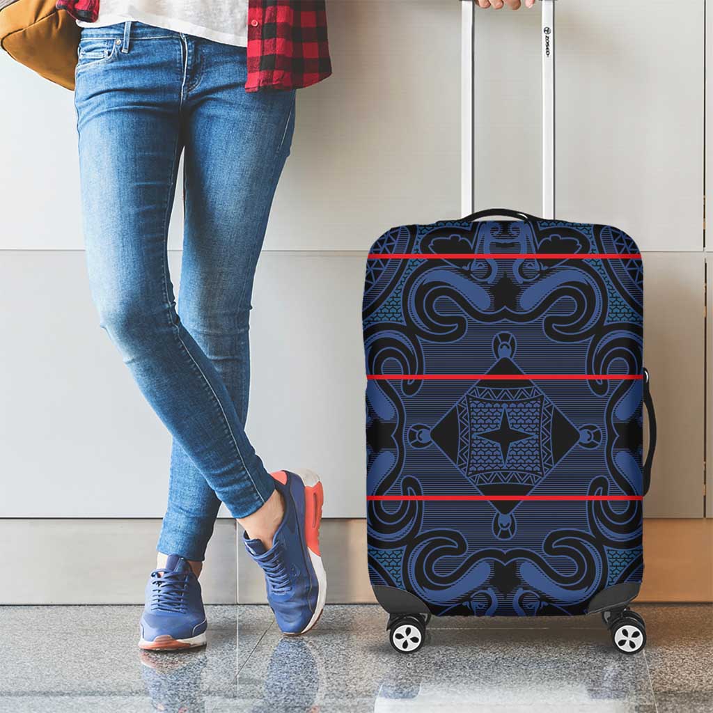 Lesotho Seanamarena - Motlatsi Luggage Cover Basotho Traditional Blanket Style - Blue LT15