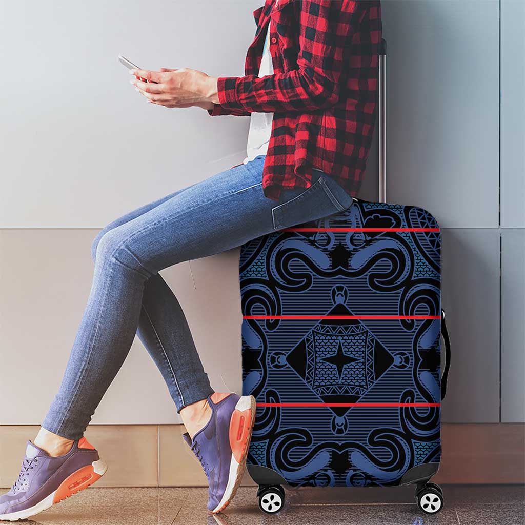 Lesotho Seanamarena - Motlatsi Luggage Cover Basotho Traditional Blanket Style - Blue LT15