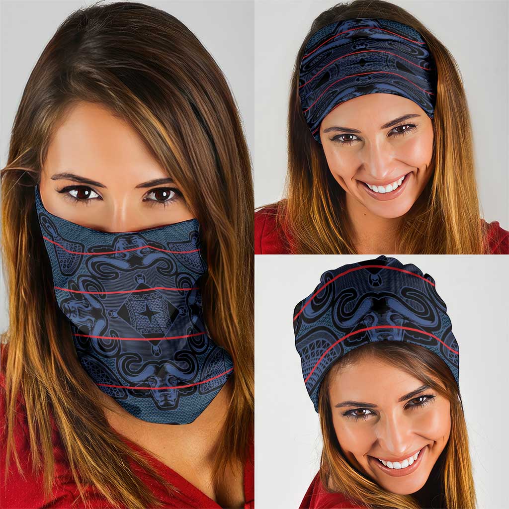 Lesotho Seanamarena - Motlatsi Neck Gaiter Basotho Traditional Blanket Style - Blue LT15