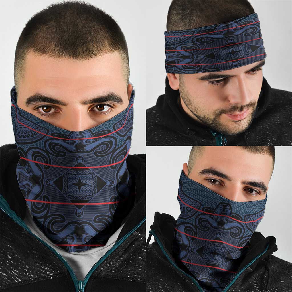 Lesotho Seanamarena - Motlatsi Neck Gaiter Basotho Traditional Blanket Style - Blue LT15