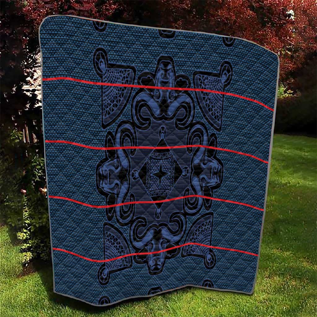 Basotho Blanket Quilt Lesotho Motlatsi Seanamarena Heritage - Blue LT15