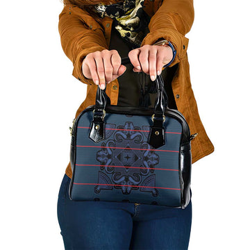 Lesotho Seanamarena - Motlatsi Shoulder Handbag Basotho Traditional Blanket Style - Blue LT15