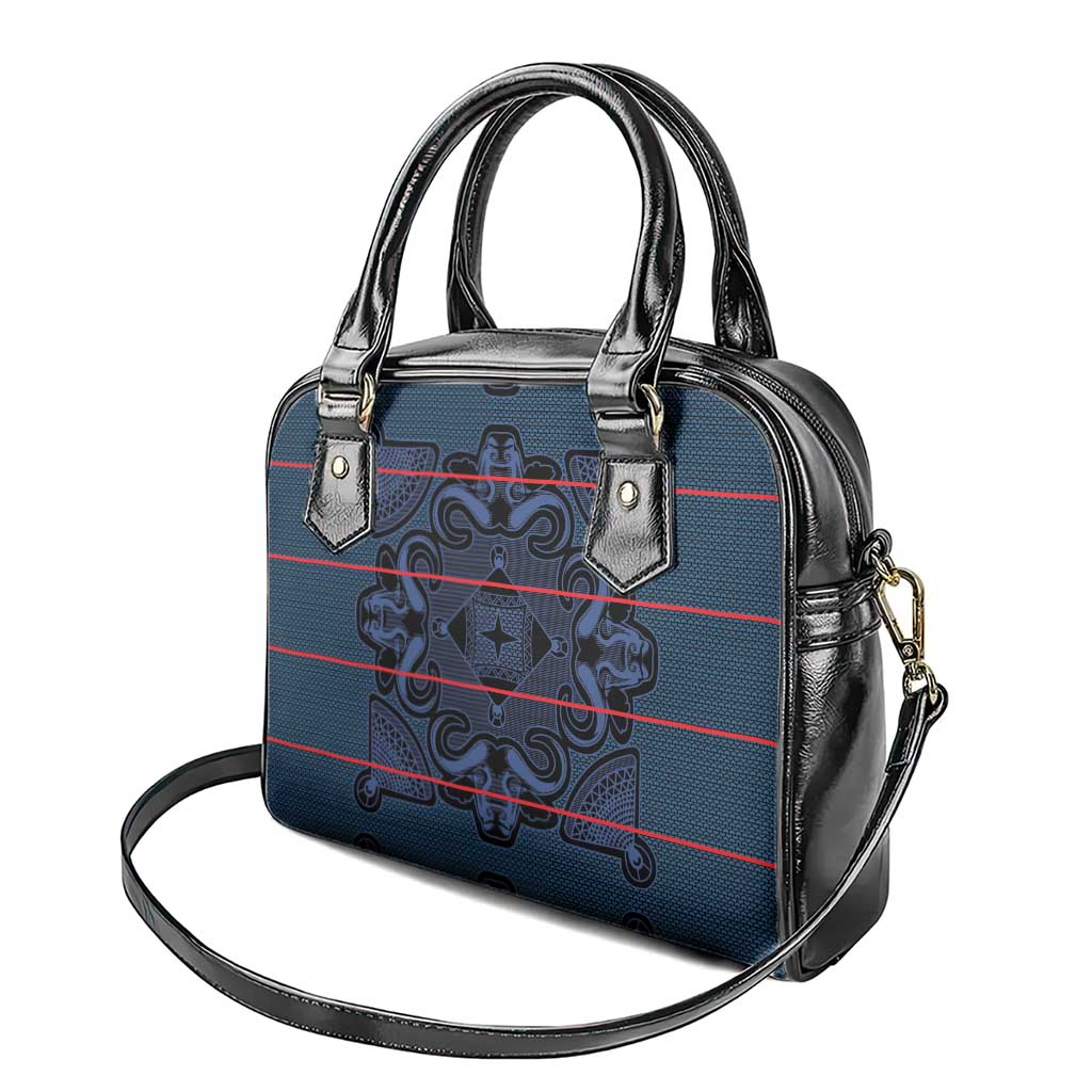 Lesotho Seanamarena - Motlatsi Shoulder Handbag Basotho Traditional Blanket Style - Blue LT15