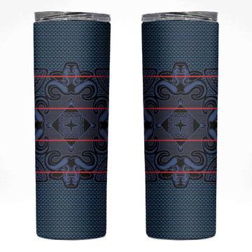 Basotho Blanket Skinny Tumbler Lesotho Motlatsi Seanamarena Heritage - Blue LT15