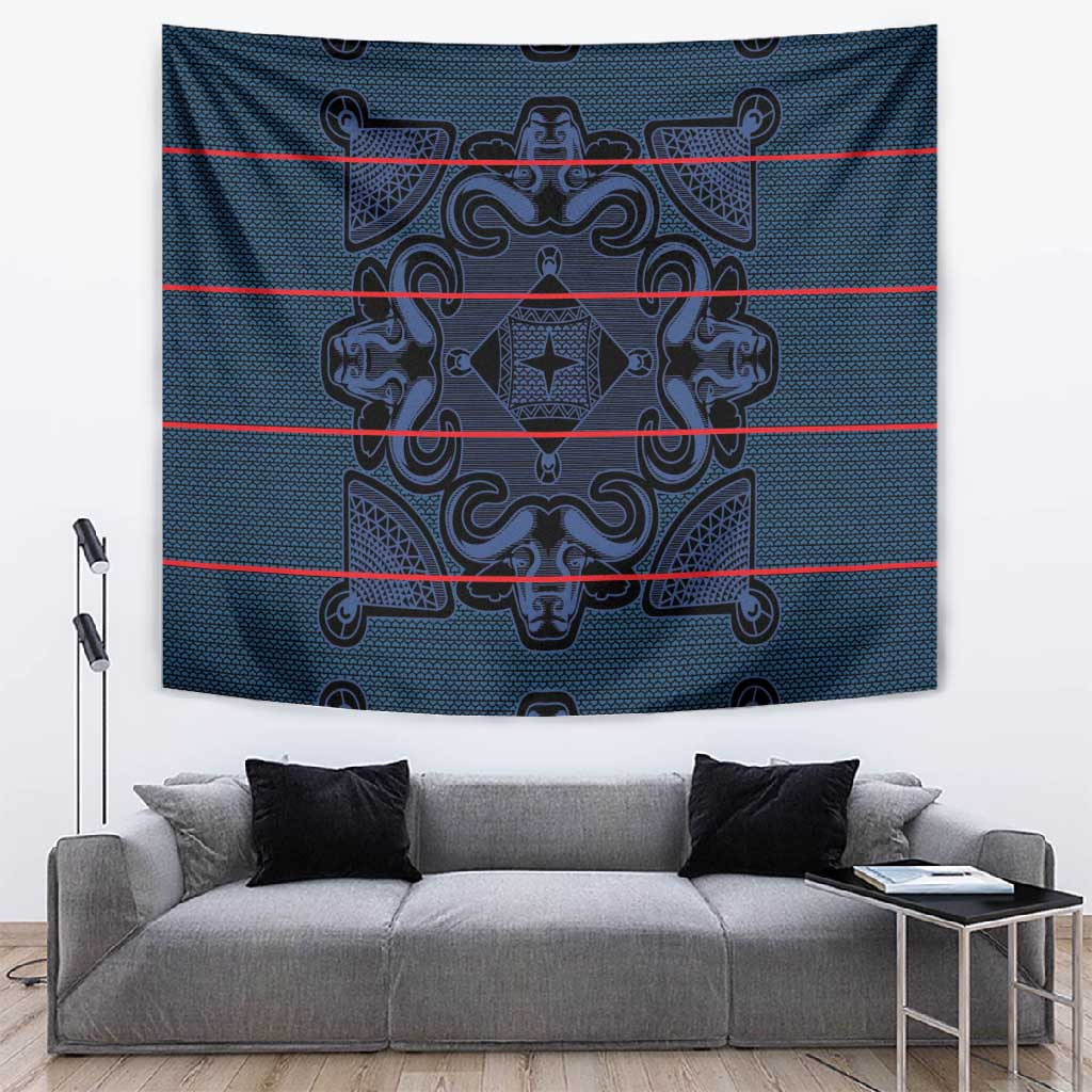 Basotho Blanket Tapestry Lesotho Motlatsi Seanamarena Heritage - Blue LT15