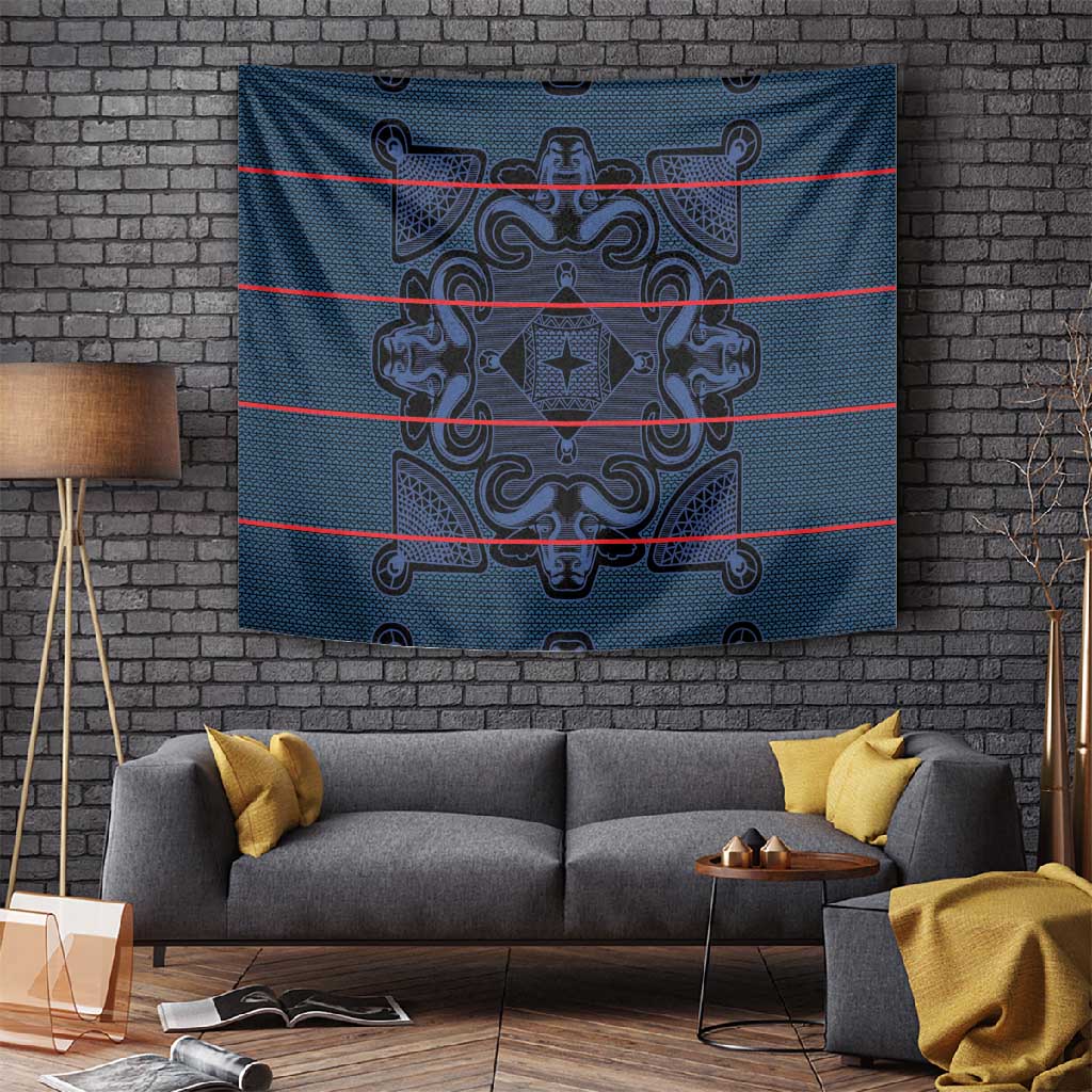 Basotho Blanket Tapestry Lesotho Motlatsi Seanamarena Heritage - Blue LT15