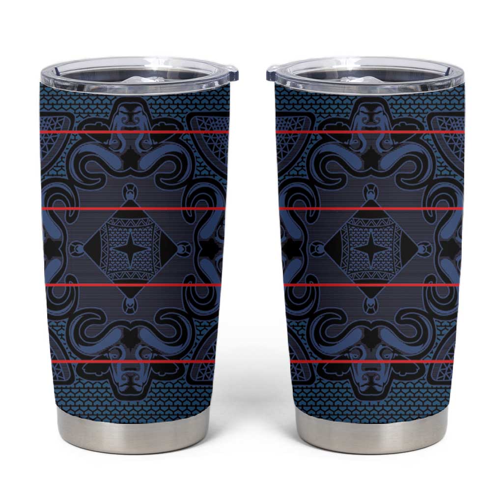 Basotho Blanket Tumbler Cup Lesotho Motlatsi Seanamarena Heritage - Blue LT15