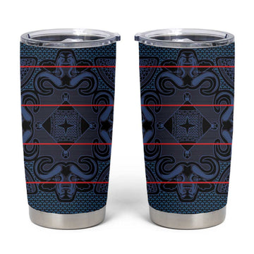 Basotho Blanket Tumbler Cup Lesotho Motlatsi Seanamarena Heritage - Blue LT15