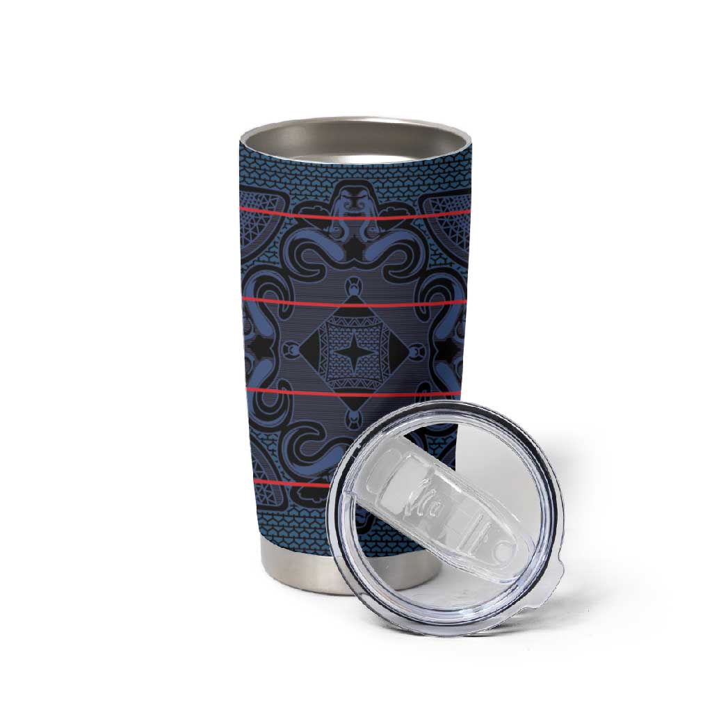 Basotho Blanket Tumbler Cup Lesotho Motlatsi Seanamarena Heritage - Blue LT15