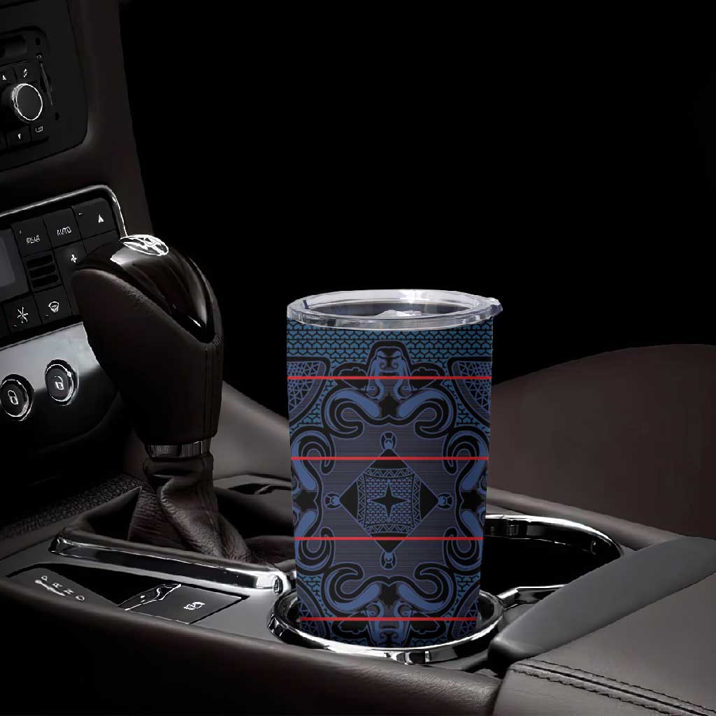 Basotho Blanket Tumbler Cup Lesotho Motlatsi Seanamarena Heritage - Blue LT15