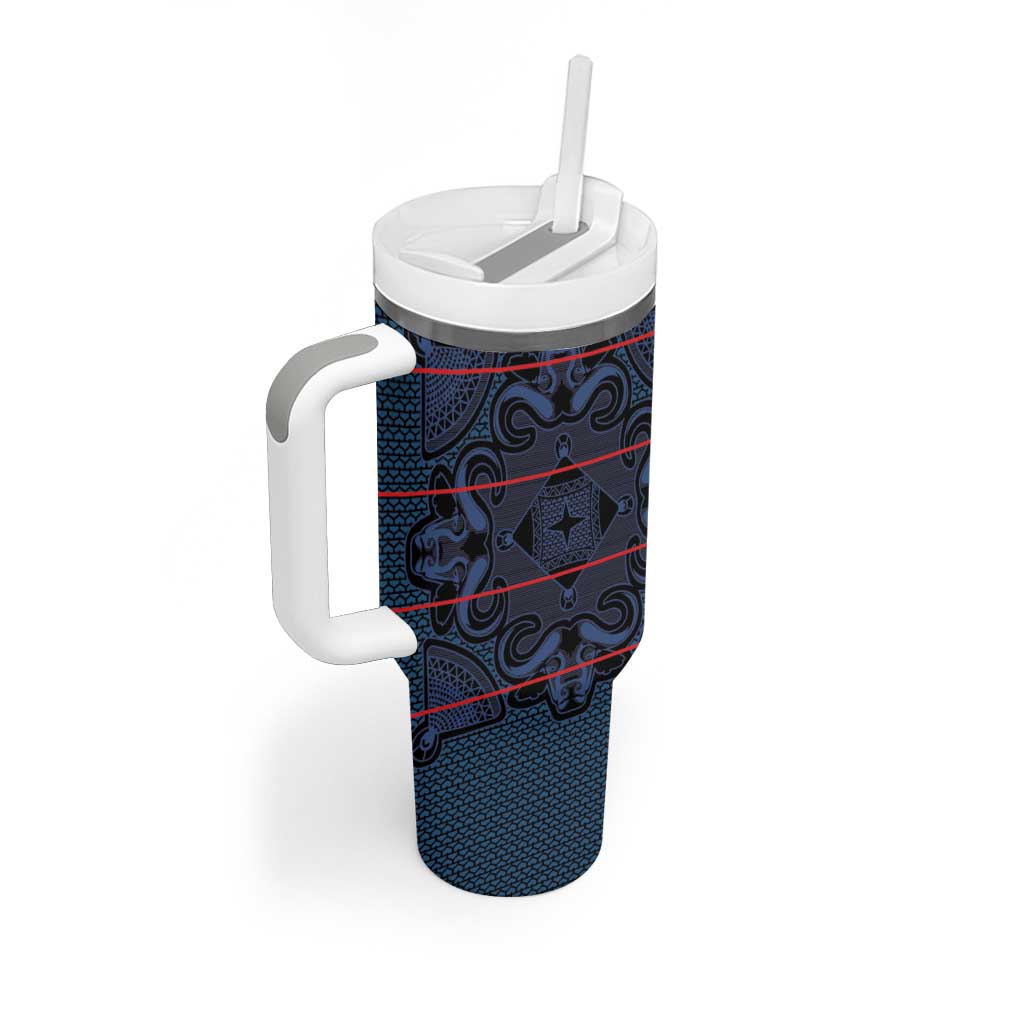 Basotho Blanket Tumbler With Handle Lesotho Motlatsi Seanamarena Heritage - Blue LT15