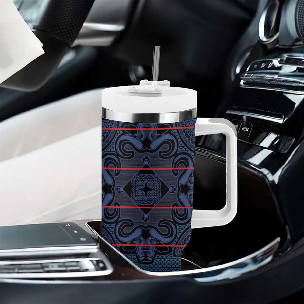 Basotho Blanket Tumbler With Handle Lesotho Motlatsi Seanamarena Heritage - Blue LT15