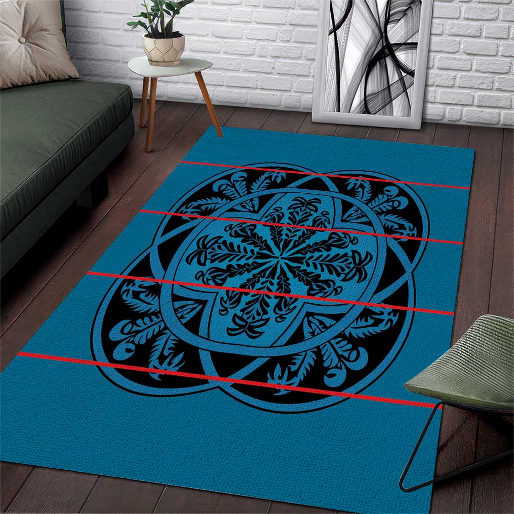 Basotho Blanket Area Rug Lesotho Kharetsa Seanamarena Heritage - Blue LT15