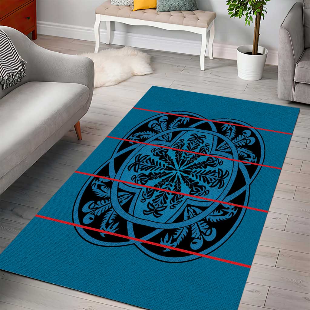 Basotho Blanket Area Rug Lesotho Kharetsa Seanamarena Heritage - Blue LT15