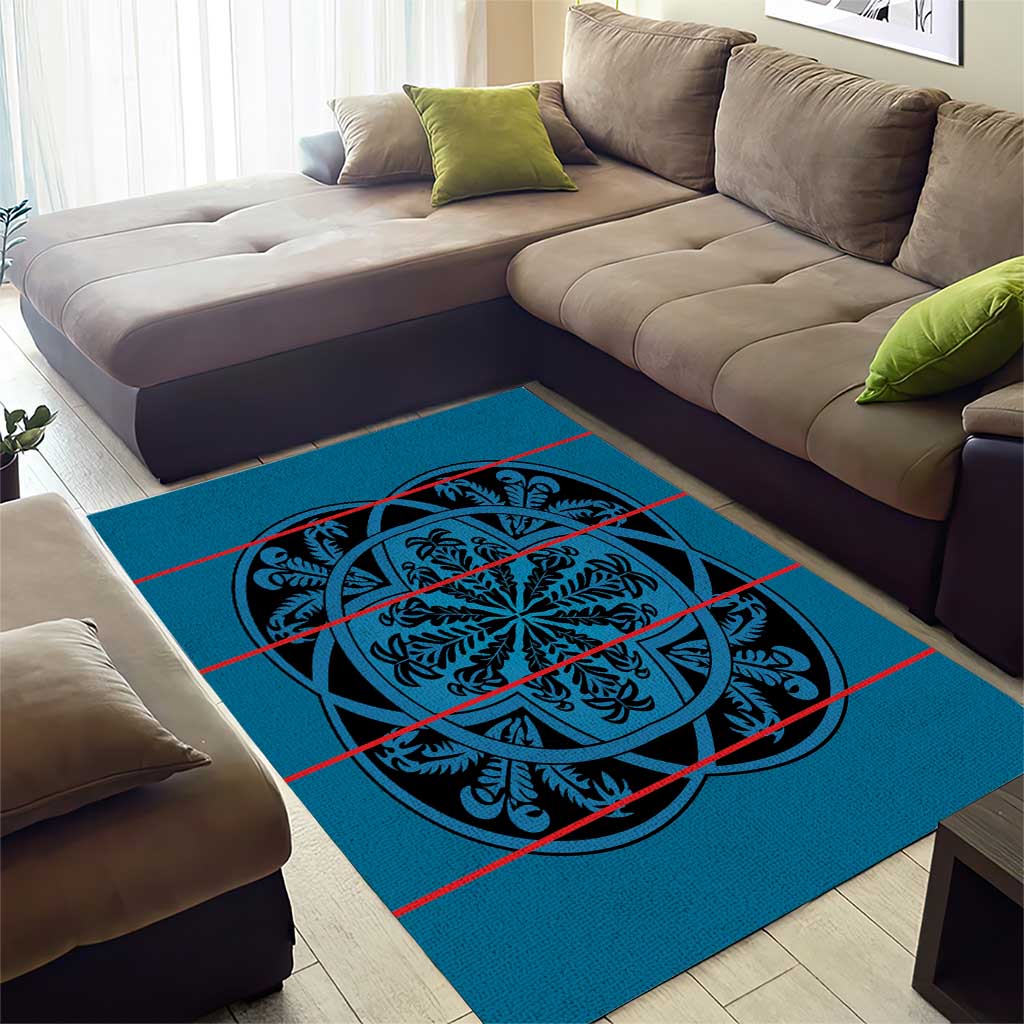 Basotho Blanket Area Rug Lesotho Kharetsa Seanamarena Heritage - Blue LT15