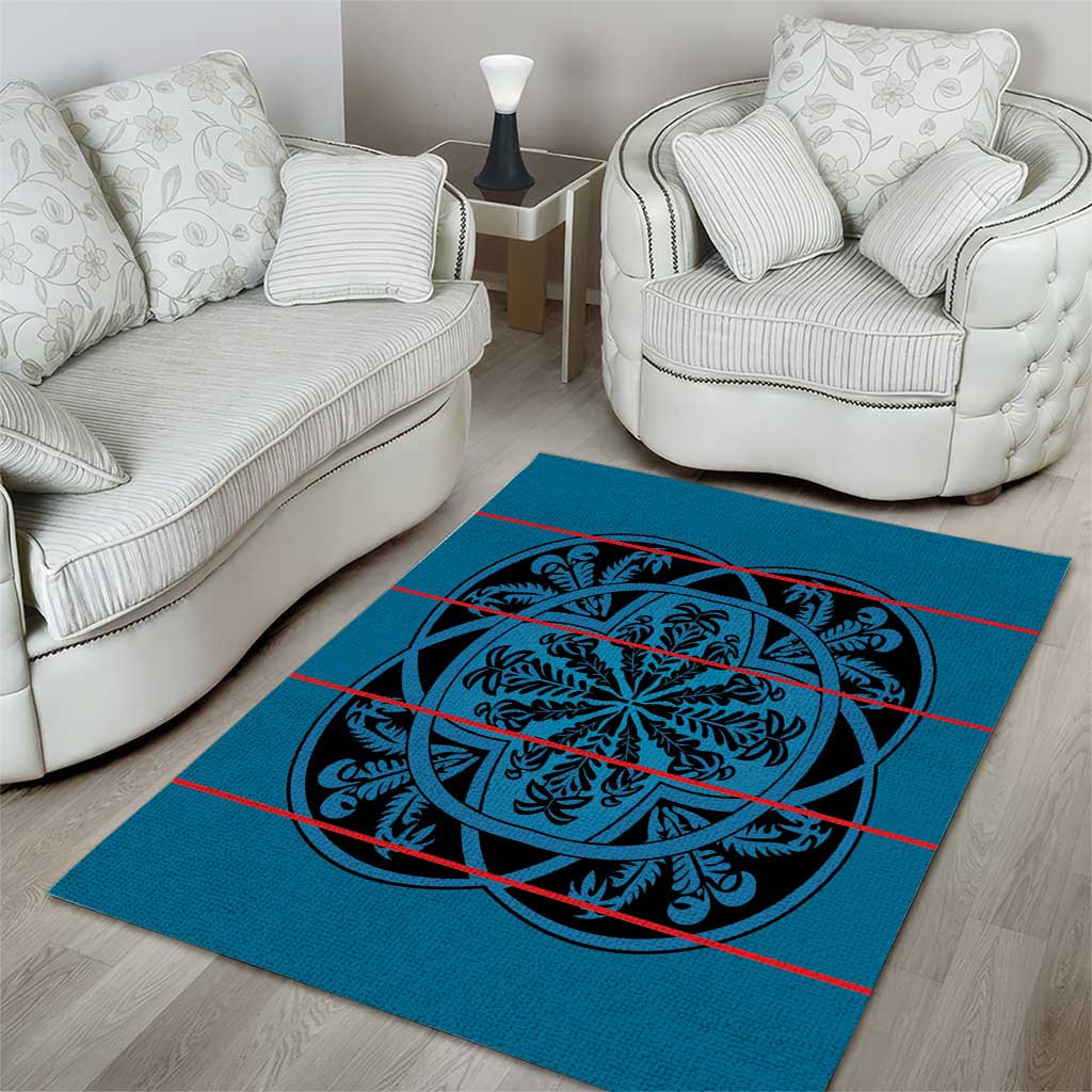 Basotho Blanket Area Rug Lesotho Kharetsa Seanamarena Heritage - Blue LT15
