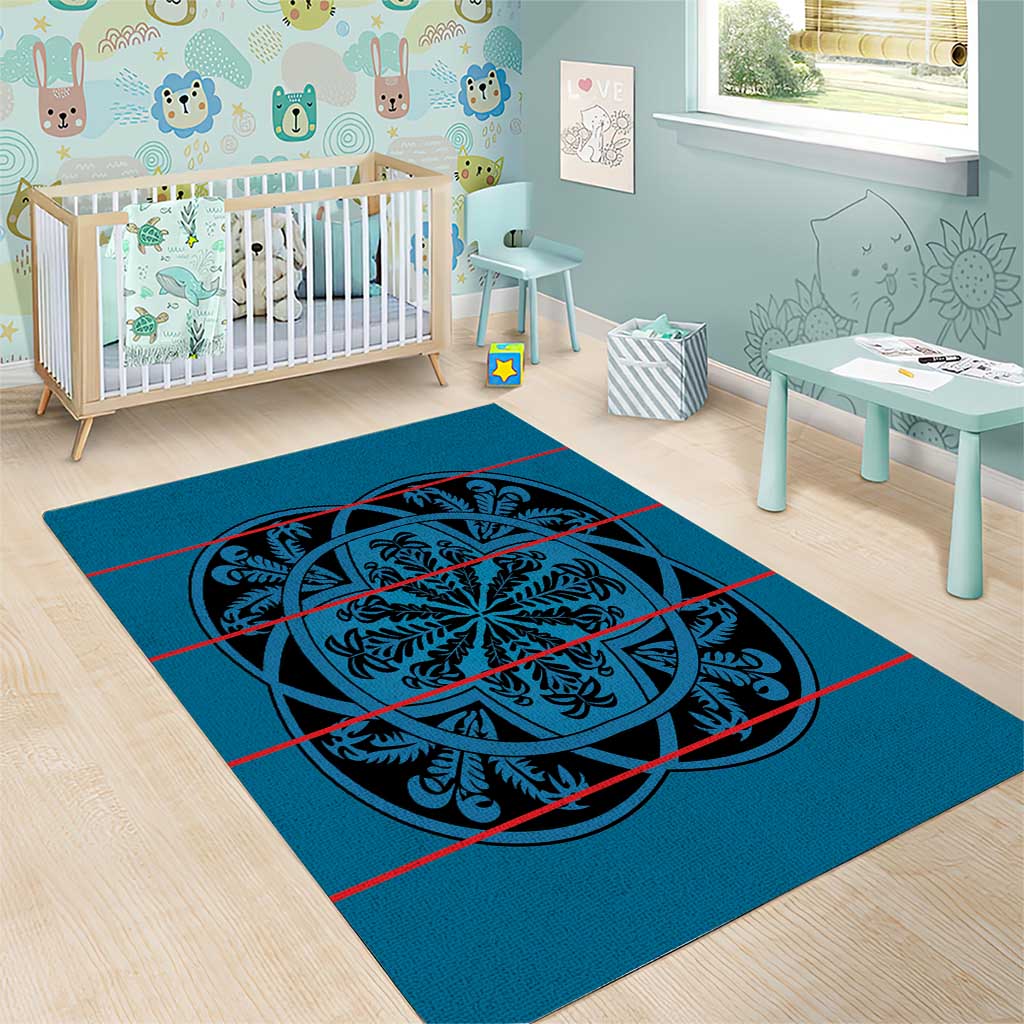 Basotho Blanket Area Rug Lesotho Kharetsa Seanamarena Heritage - Blue LT15
