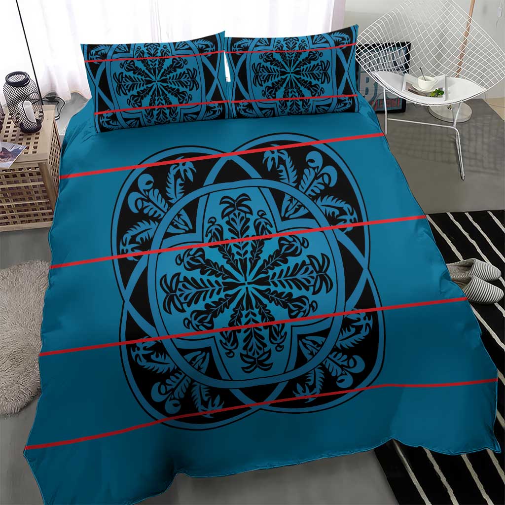 Basotho Blanket Bedding Set Lesotho Kharetsa Seanamarena Heritage - Blue LT15