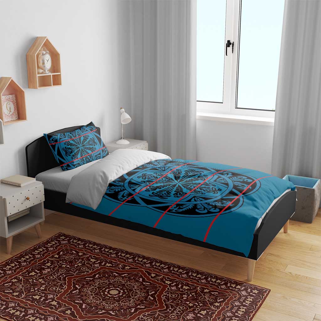 Basotho Blanket Bedding Set Lesotho Kharetsa Seanamarena Heritage - Blue LT15