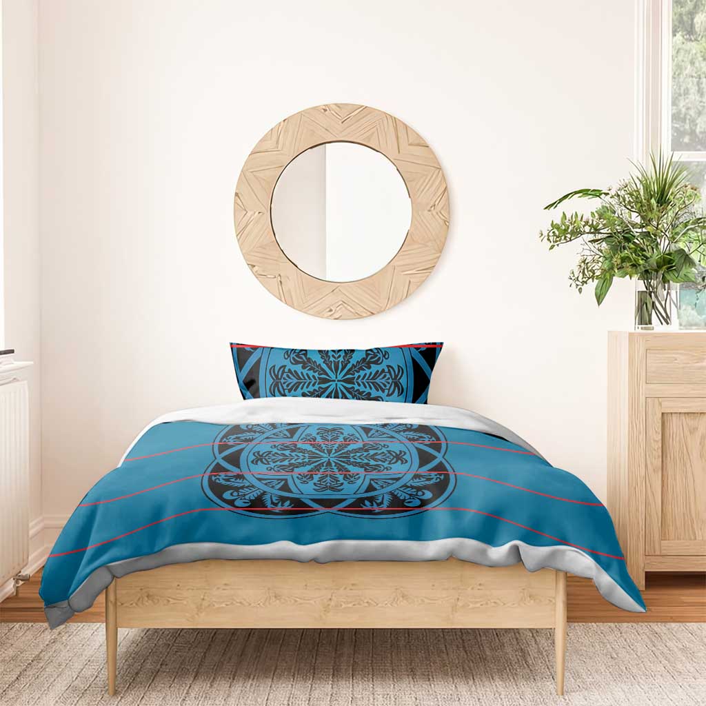 Basotho Blanket Bedding Set Lesotho Kharetsa Seanamarena Heritage - Blue LT15
