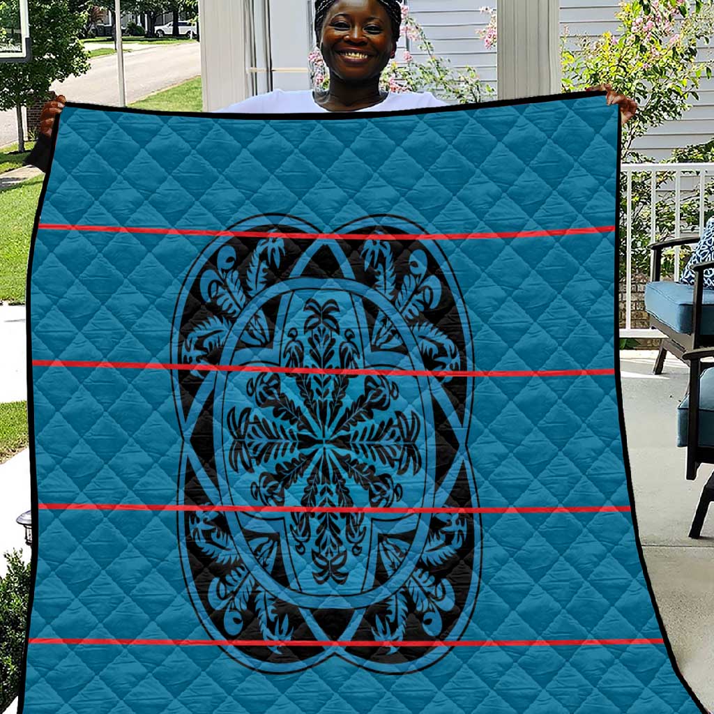 Basotho Blanket Quilt Lesotho Kharetsa Seanamarena Heritage - Blue LT15
