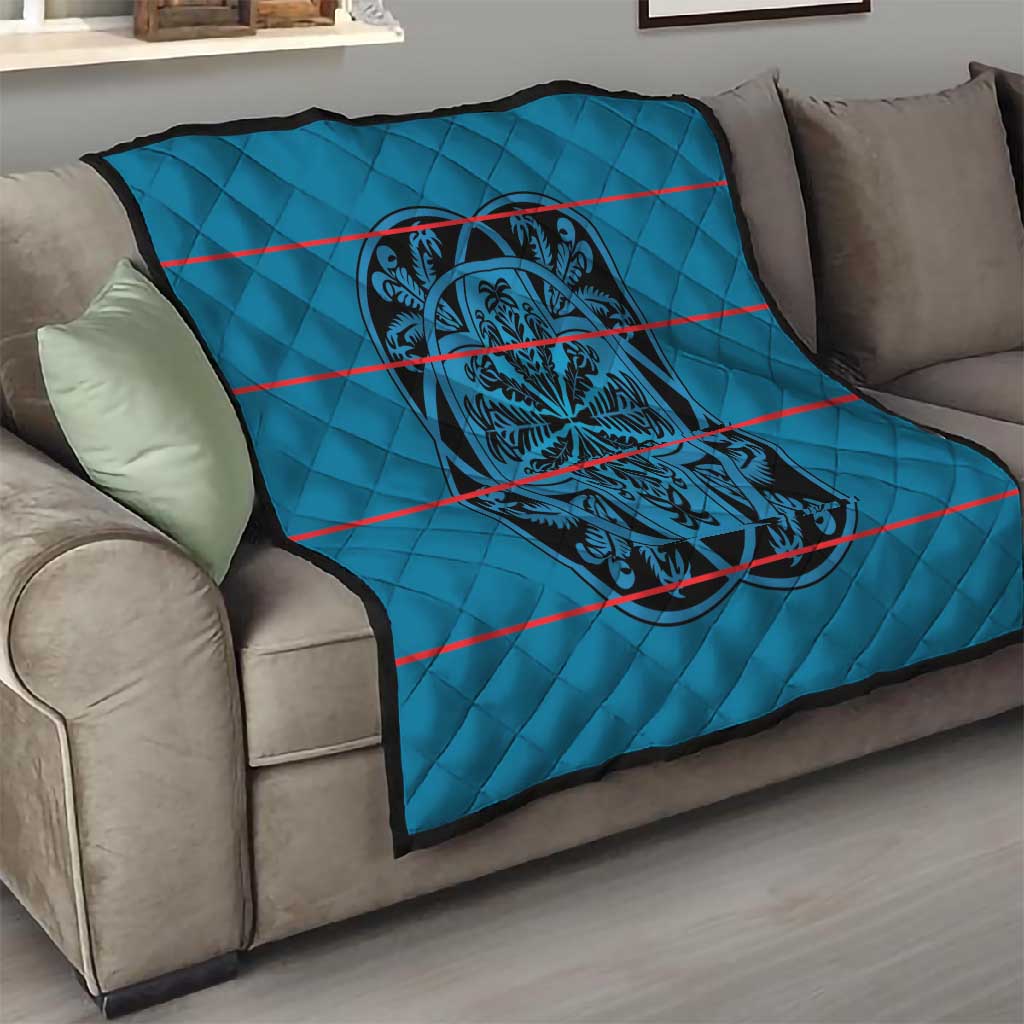 Basotho Blanket Quilt Lesotho Kharetsa Seanamarena Heritage - Blue LT15