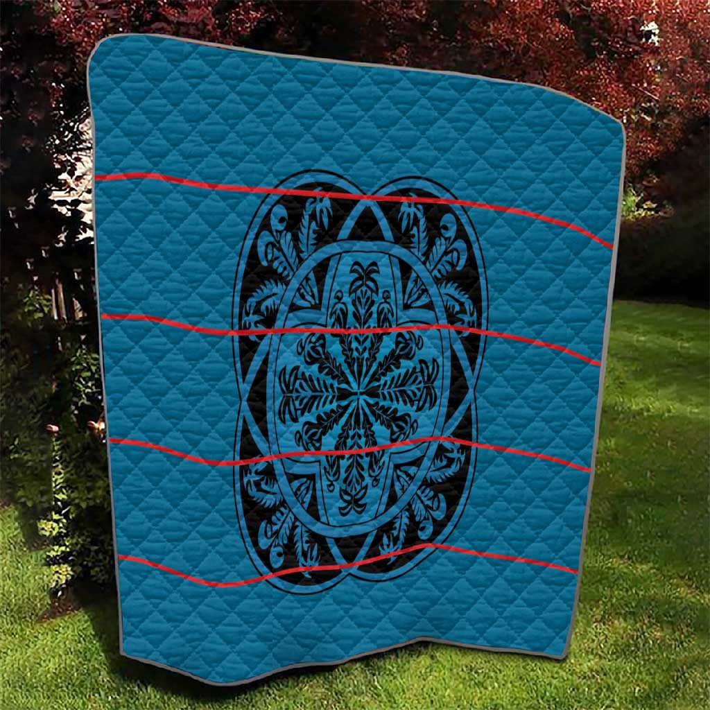 Basotho Blanket Quilt Lesotho Kharetsa Seanamarena Heritage - Blue LT15