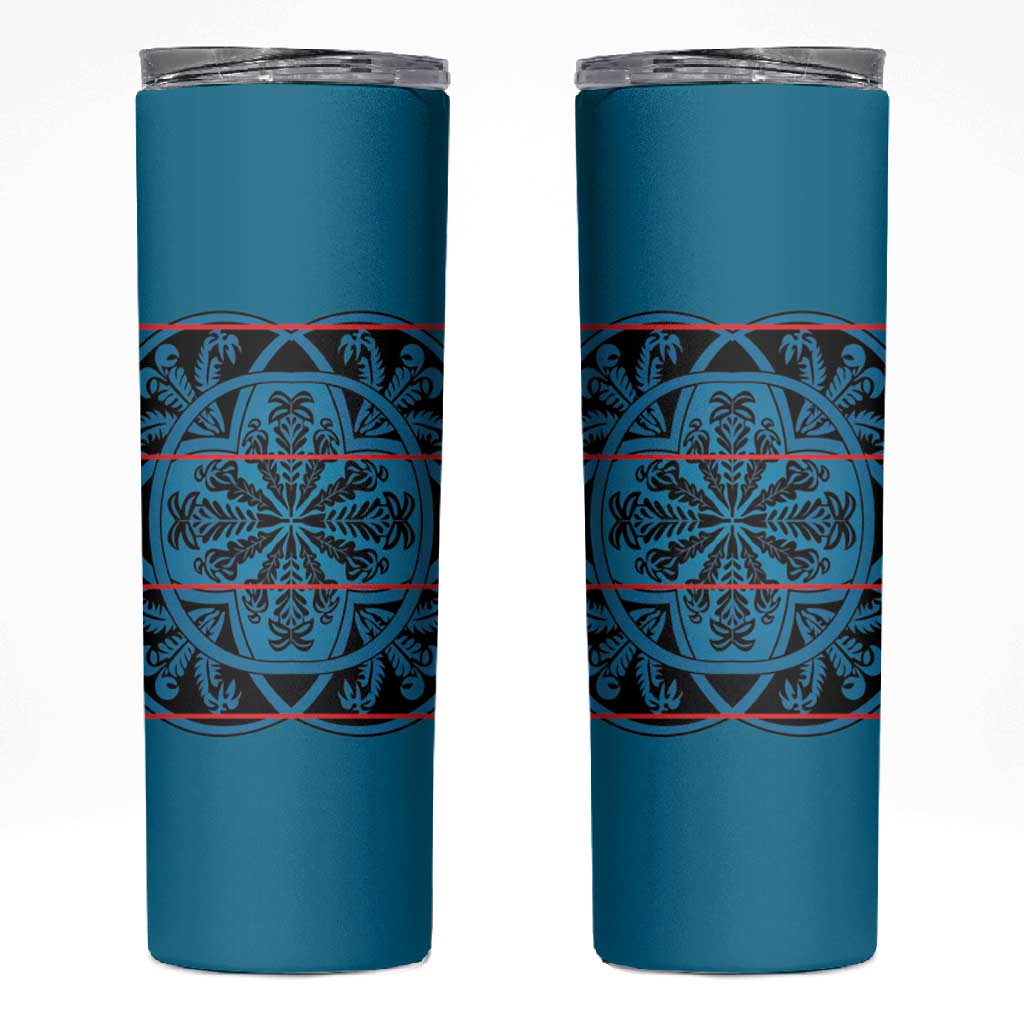 Basotho Blanket Skinny Tumbler Lesotho Kharetsa Seanamarena Heritage - Blue LT15