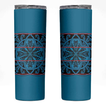 Basotho Blanket Skinny Tumbler Lesotho Kharetsa Seanamarena Heritage - Blue LT15